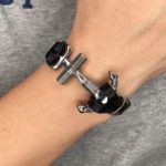 Hand Bracelet Men Leather and Stainless Steel Anker Men's accessory gift fashion