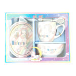Unicorn set  cup plate mug for kids girls breakfast
