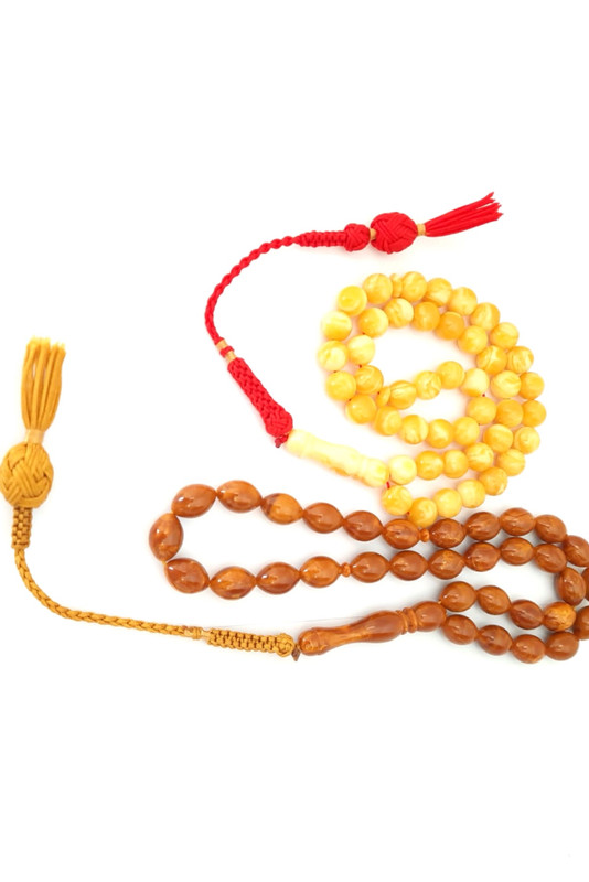 Prayer Beads Set, Amber Sand Honey and Sunshine. Natural Poland Amber Smell. Handmade Tassels - Image 2