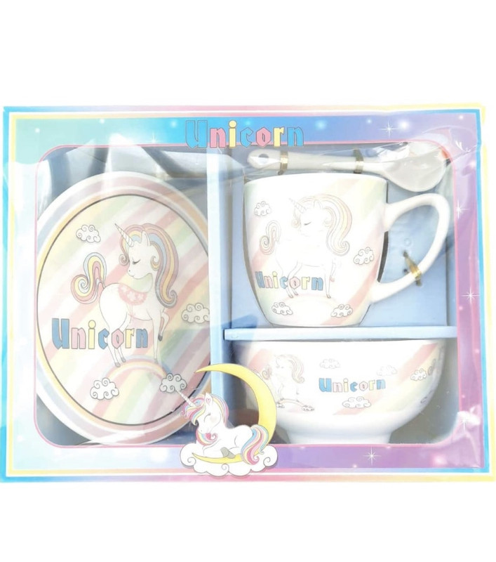 Unicorn set cup plate mug for kids girls breakfast - Image 3