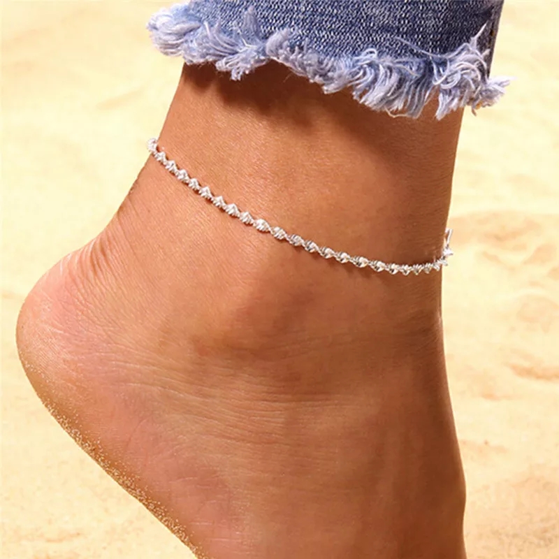 Anklet 925 silver twisted - Image 2