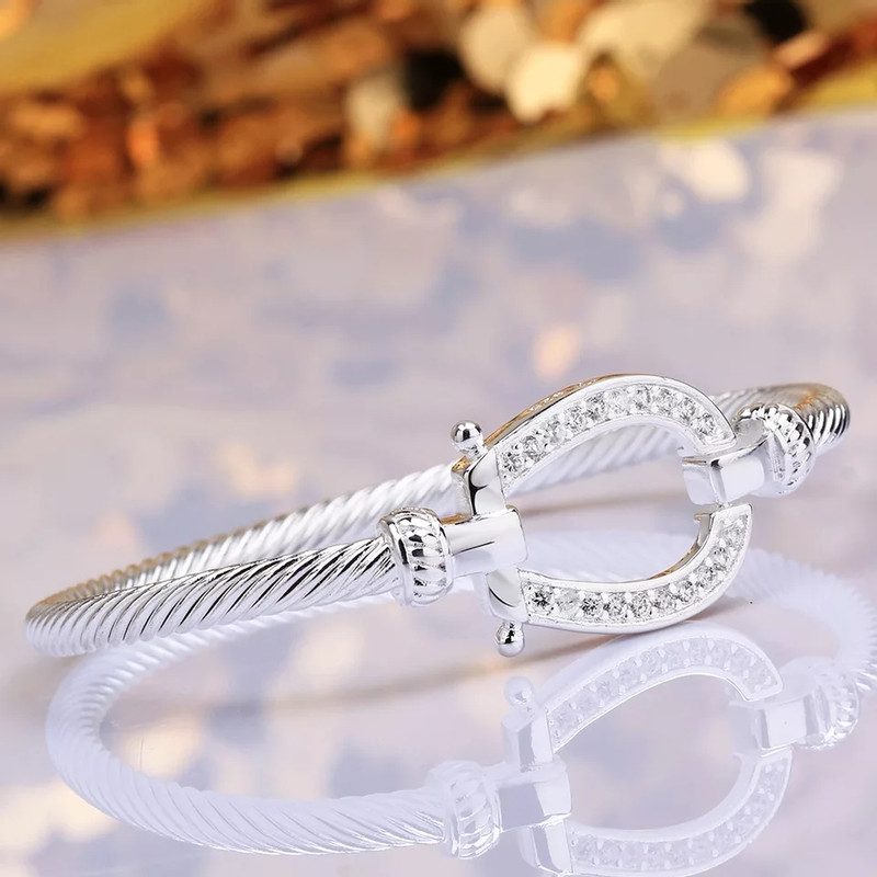 925 silver with circons lucky horseshoe