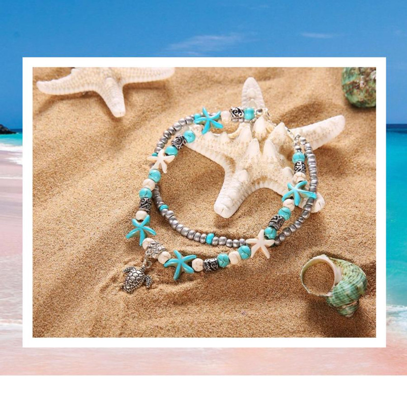 Starfish and Turtle Anklet for Ladies, Sexy, Playful and Chic
