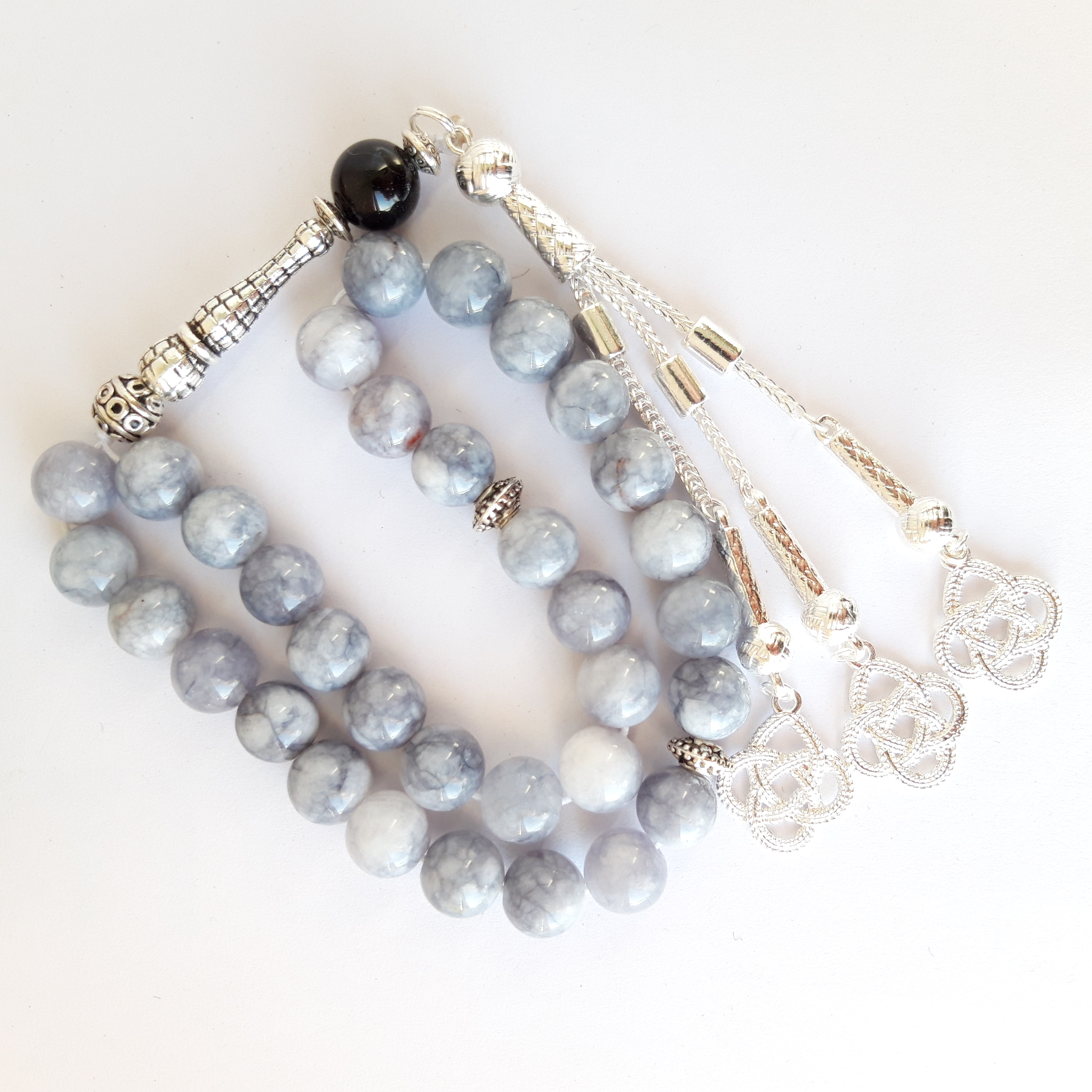 Prayer Beads Rosary Men Gift Tasbih Natural Heavenly Agate Clarity Peacefulness