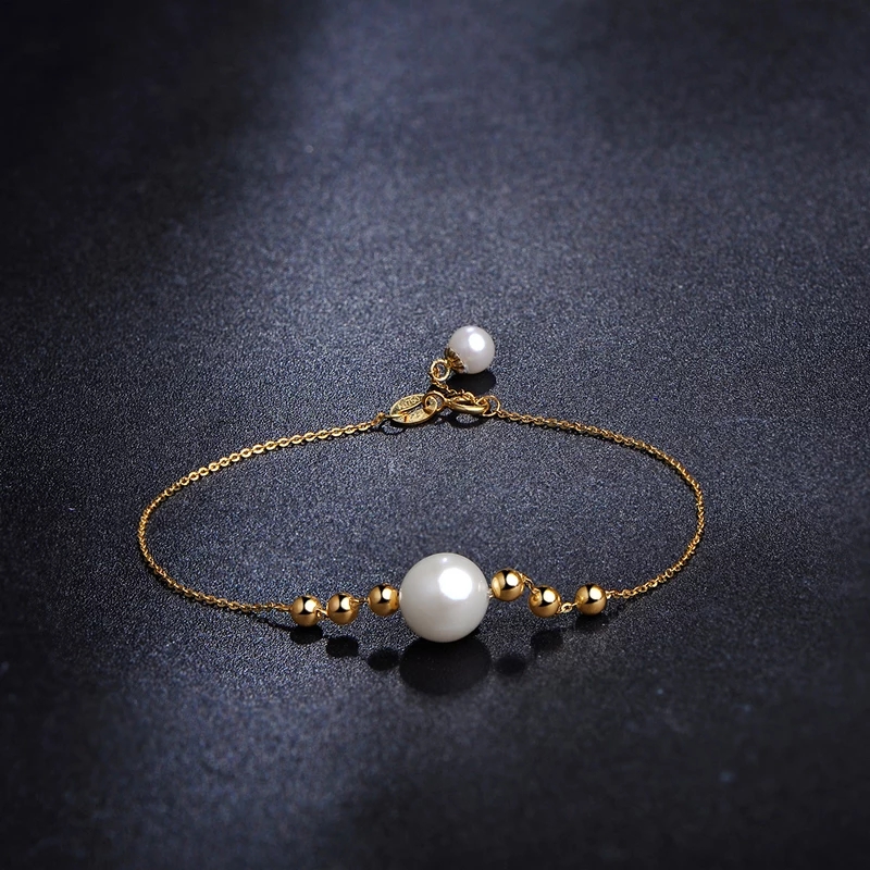 Gold plated Bracelet with natural pearl - Image 2