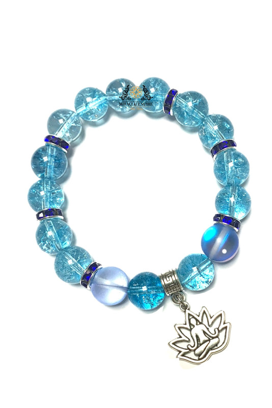 Exercise Visual Motivation Woman Bracelet Man Sky Blue Quartz Beads - Image 2