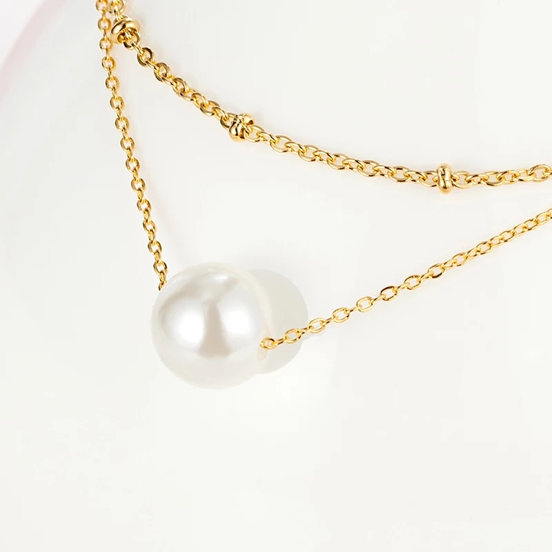 Natural Pearl 18k gold plated anklet