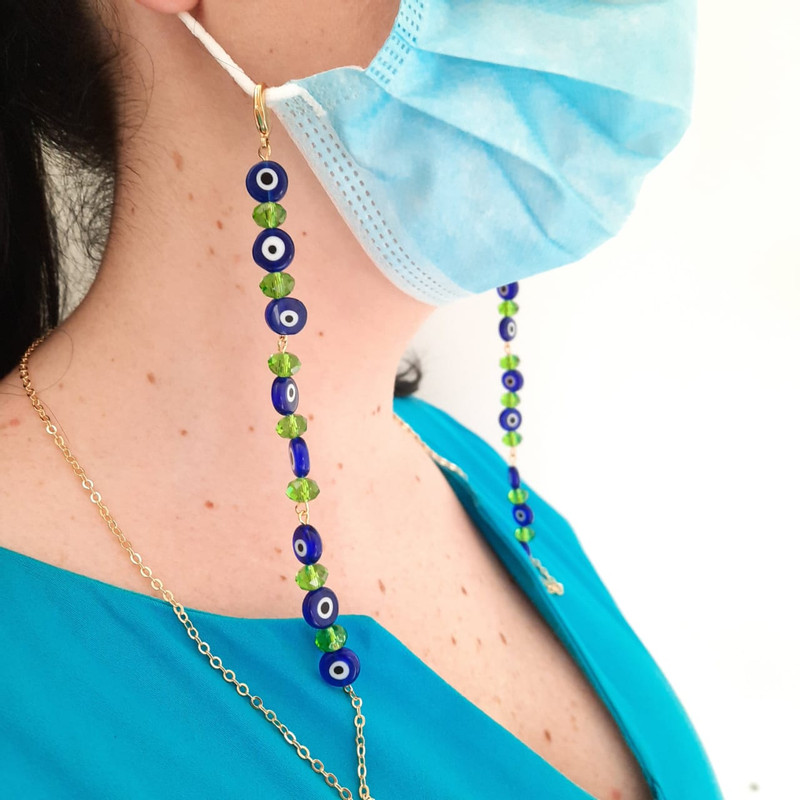 Handmade mask holder for woman girls kids professionals eyes protection crystals - Image 2