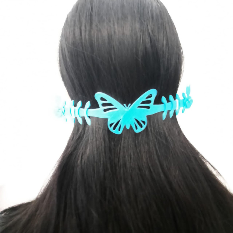 Mask holder butterfly pink with crystal earrings changes color with light sun - Image 3