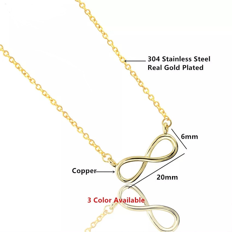 Woman 18k gold plated necklace delicate for eternity gift women fashion - Image 2
