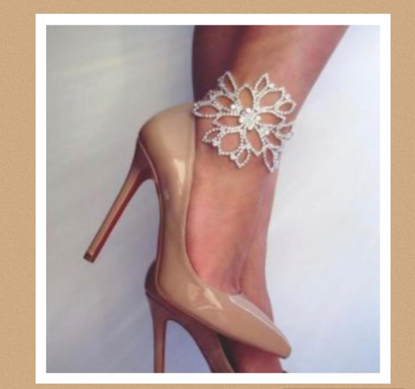 Crystals Anklet or Arm Accesory for Ladies, Sexy and Chic silver color