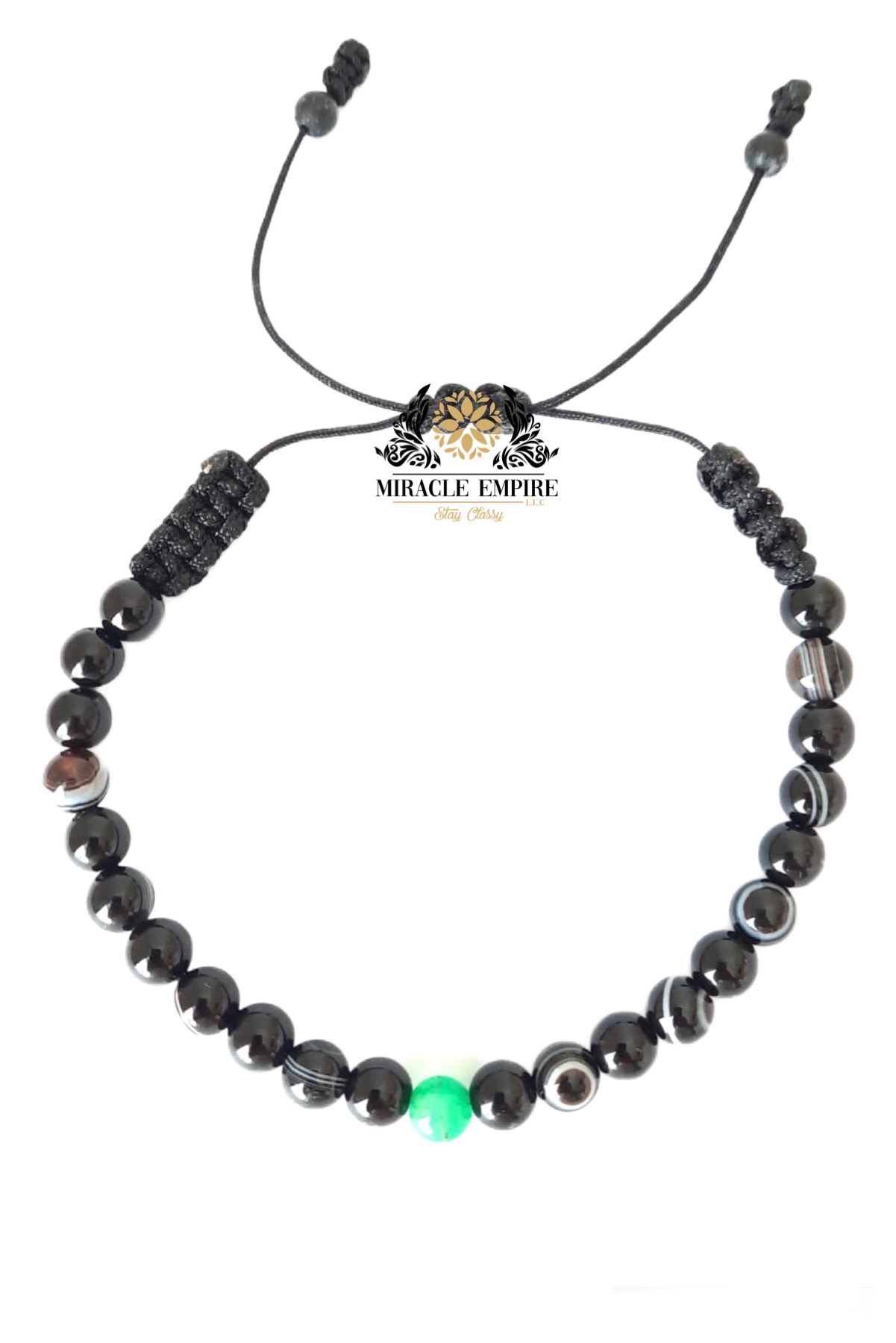 Emerald Onyx Yemeni Agate Suleimani Rope Bracelet