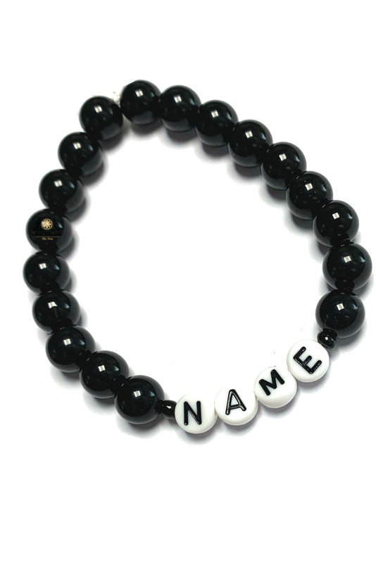 YOUR NAME Woman And Man Unisex Bracelet Natural Onyx - Image 2