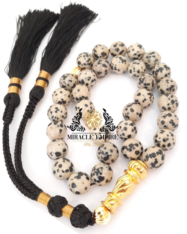 Exlusive Prayer Beads Design Natural Jasper 18k Gold Plated Beads Handmade Tassel - Image 3