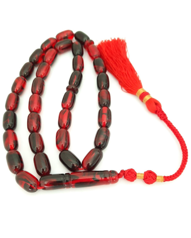 Prayer Beads Tasbeeh Beads Natural Red Amber Sand Handmade Tassel