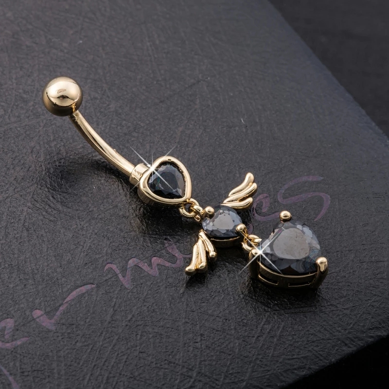 Belly Piercing accessories women gift summer beach fun Black Hearts - Image 2