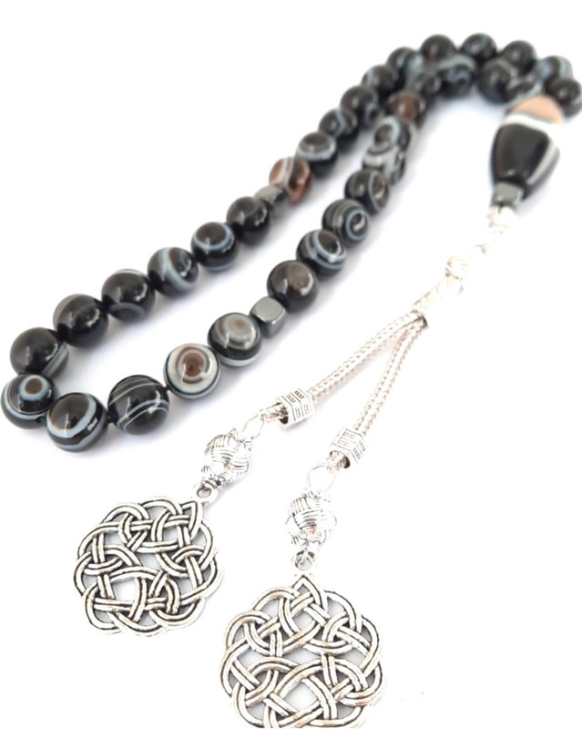 Sulaimani Eyes Prayer Beads Special Misbaha Protection Silver Tasheel - Image 2