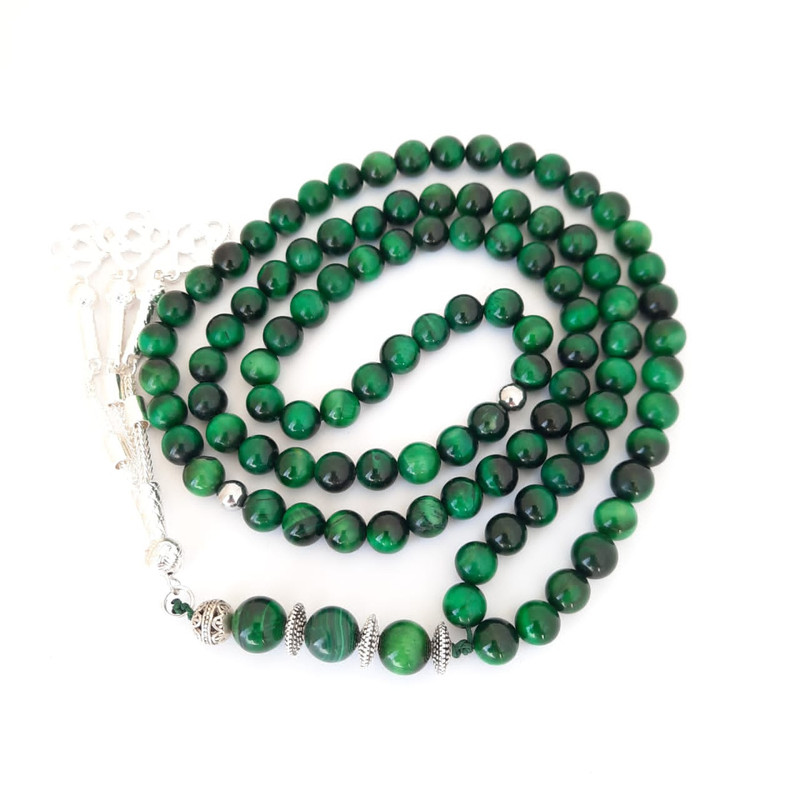 Prayer Beads Green Tiger Eye 99 Beads - Image 3