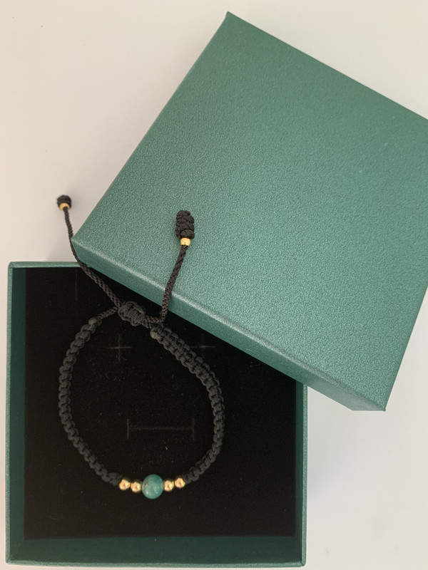 Emerald Emeralds Green Gift THE ONE JEWEL Handmade bracelet with antique solitaire beads natural Colombian Emerald 18k gold plated beads - Image 5