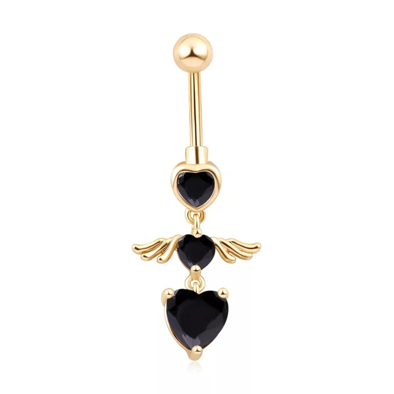 Belly Piercing accessories women gift summer beach fun Black Hearts