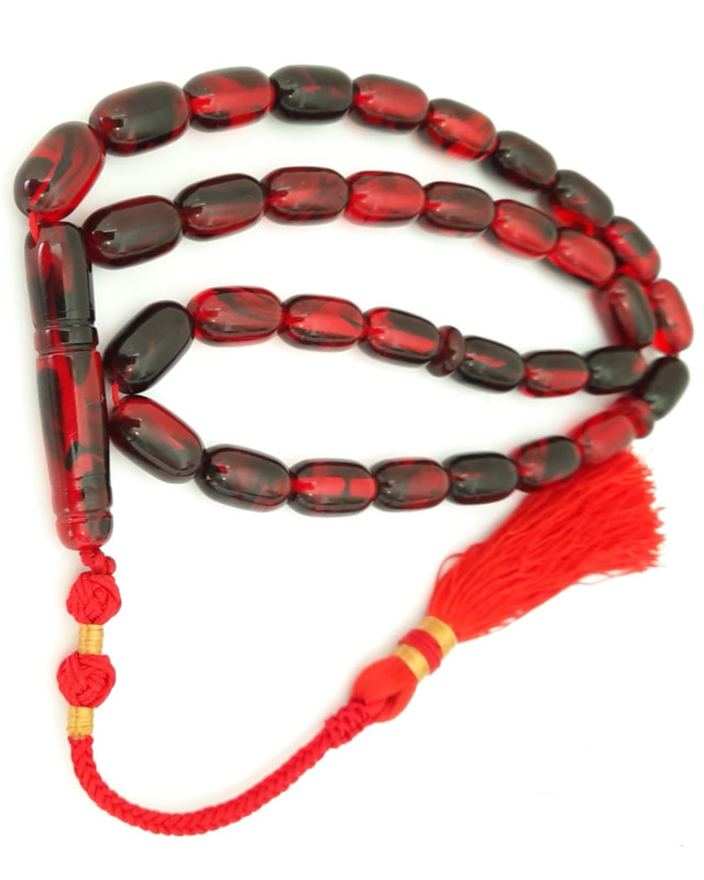 Prayer Beads Tasbeeh Beads Natural Red Amber Sand Handmade Tassel - Image 2