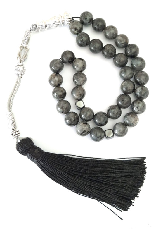 Prayer Beads Labradorite with Black Tassel Protection Eye - Image 2