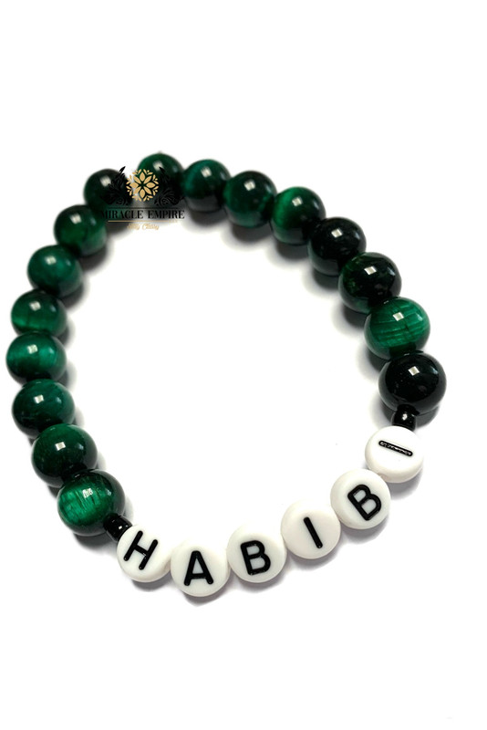 HABIBI Woman Bracelet Men Unisex Natural Green Tiger Eye - Image 2