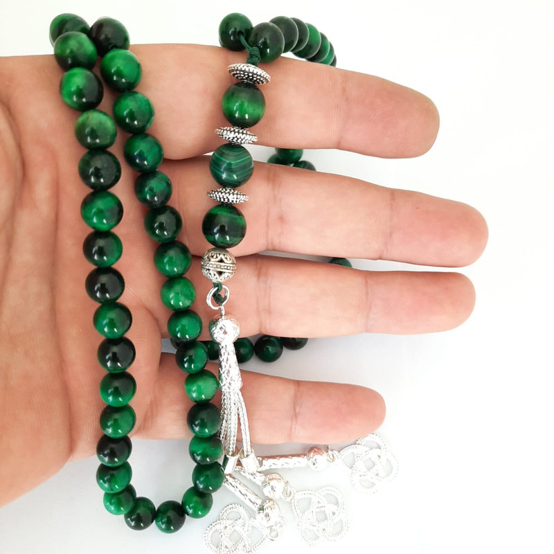 Prayer Beads Green Tiger Eye 99 Beads - Image 2
