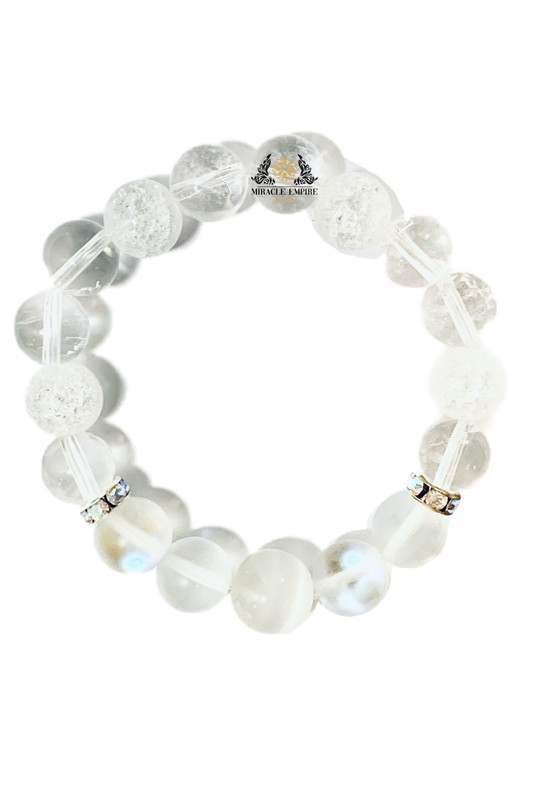 Natural Clear Quartz Men Bracelet Women Unisex Handmade