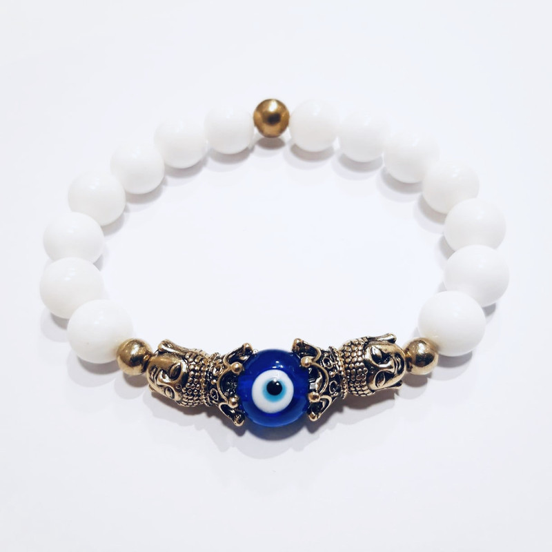Cotton agate white snow eyes king queen power - Image 2