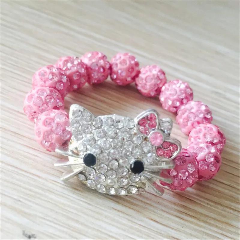 Bracelet for girls birthday gift pink hello kitty elastic