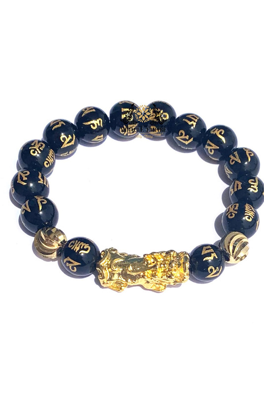 Feng Shui On Onyx Pi Yao Pi Xiu Gold Plated Beads Bracelet Power Control Encouragement Selflove - Image 3