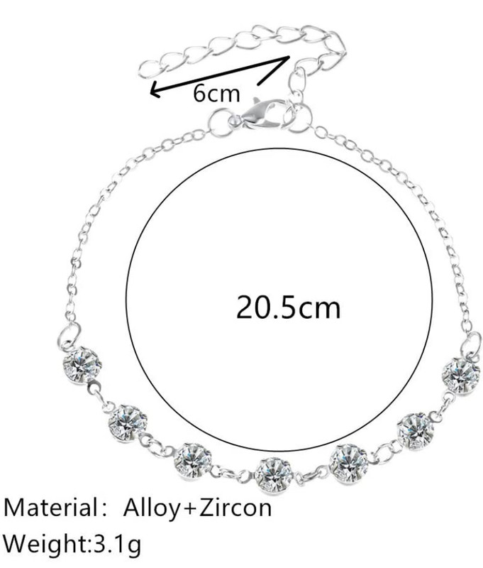 Crystals Anklet for Ladies, Sexy and Chic silver color - Image 2