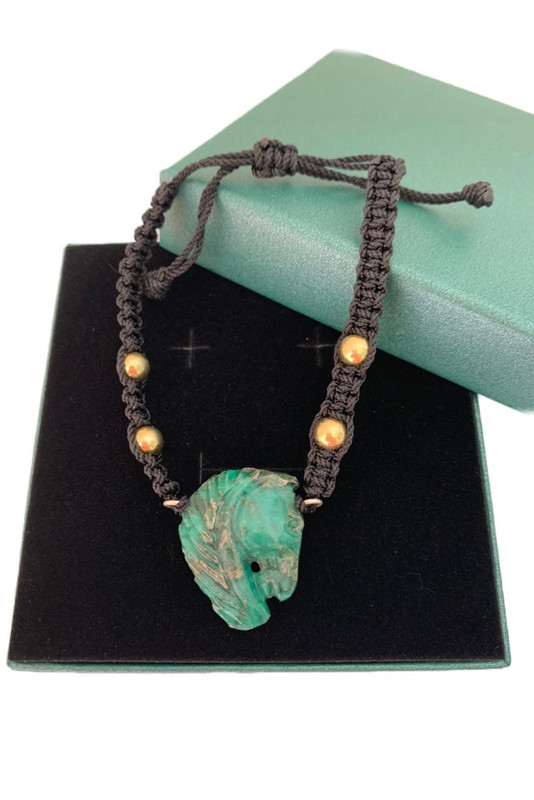 Emerald Emeralds Green Gift THE CAVALRY CABALLERO natural Colombian Emerald horse handcrafted timeless piece of art handmade bracelet - Image 3