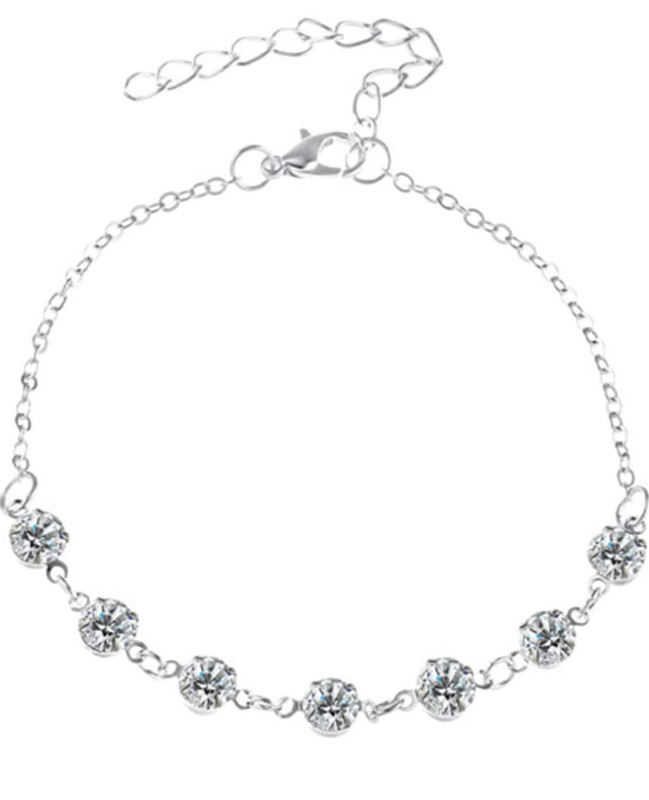 Crystals Anklet for Ladies, Sexy and Chic silver color - Image 3