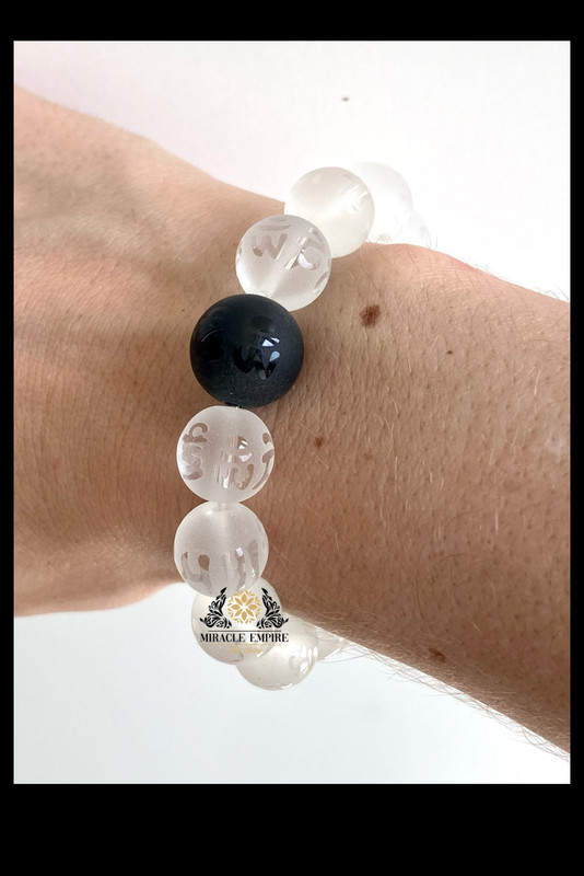 Feng Shui Quartz Matt Onyx Plus Obsedian 12Mm Bracelet Negative Protection Piece Of Mind And Soul - Image 2
