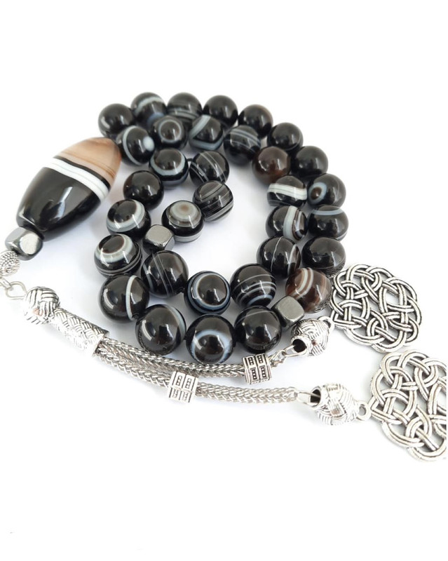 Sulaimani Eyes Prayer Beads Special Misbaha Protection Silver Tasheel - Image 3