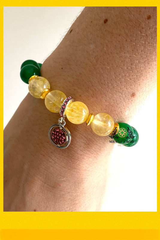 Money Coin Citrine And Jades Bracelet Powerful Feng Shui For Attraction Of Wealth Money Prosperity - Image 3