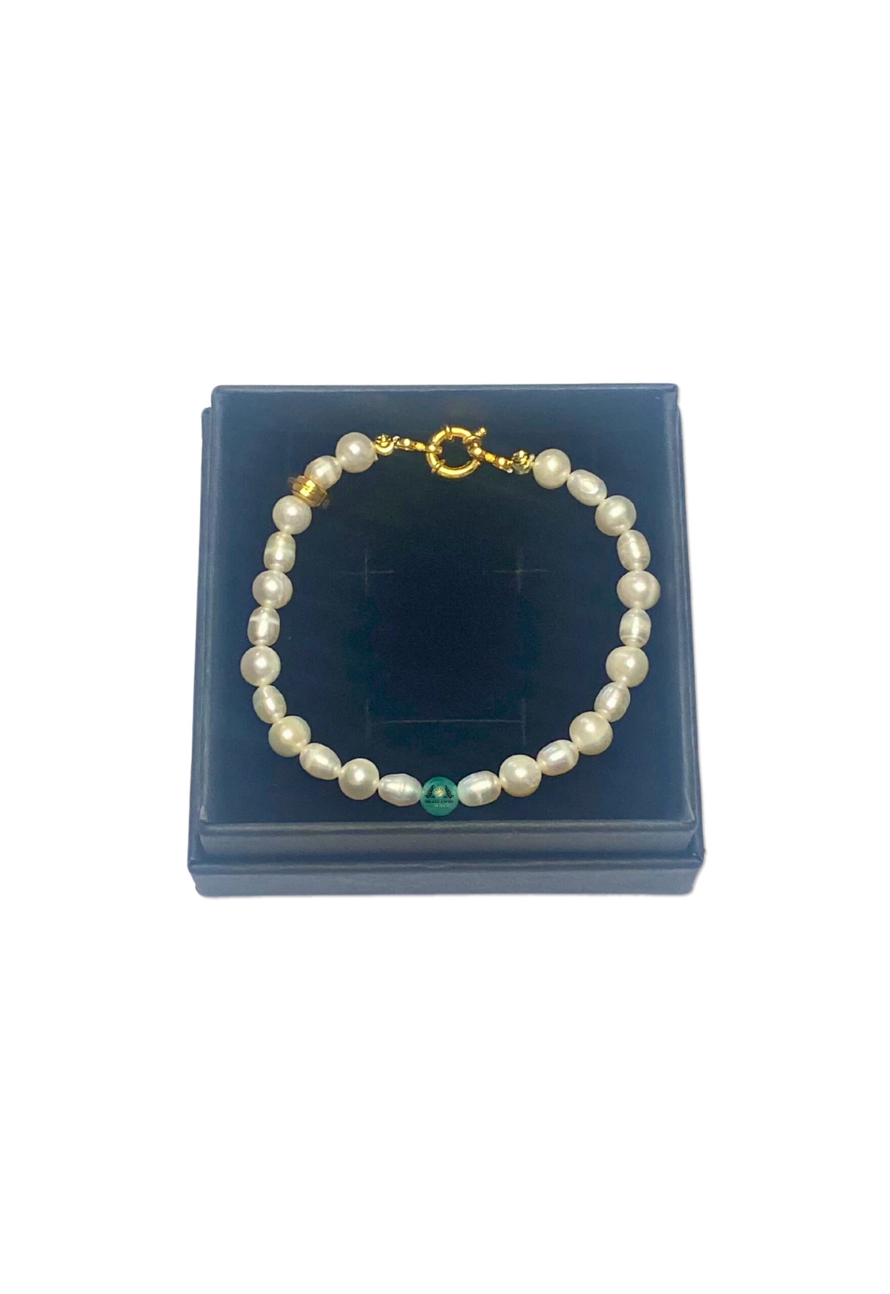 Man Bracelet 6mm Natural Genuine Pearls and Colombian Emerald silver and gold plated clasp promotes enlightment of your mind improve the mood and selflove Man Size Bracelet Man - Image 2