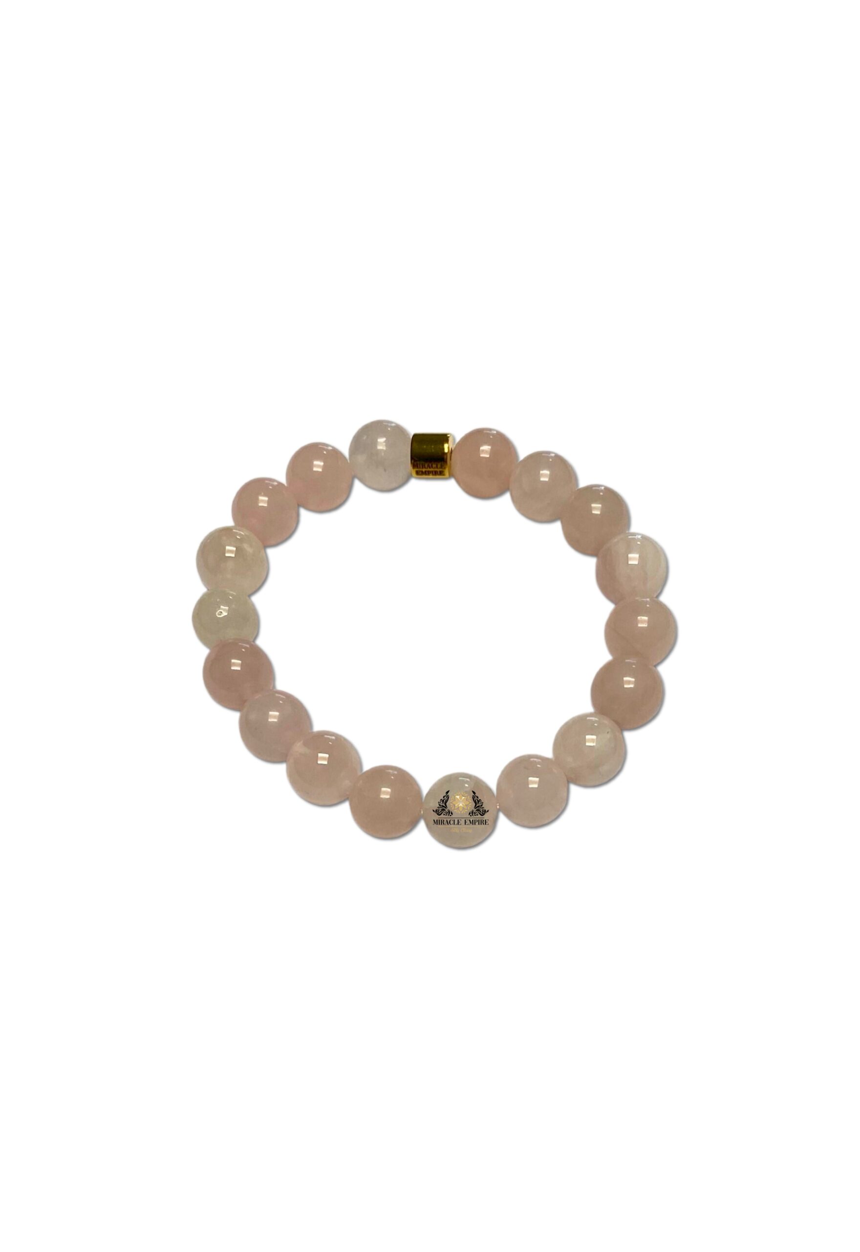 Man Bracelet 10mm Natural Genuine Rose Quartz helps to reach and attract unconditional love and infinite peace Men Size Bracelet Man - Image 2